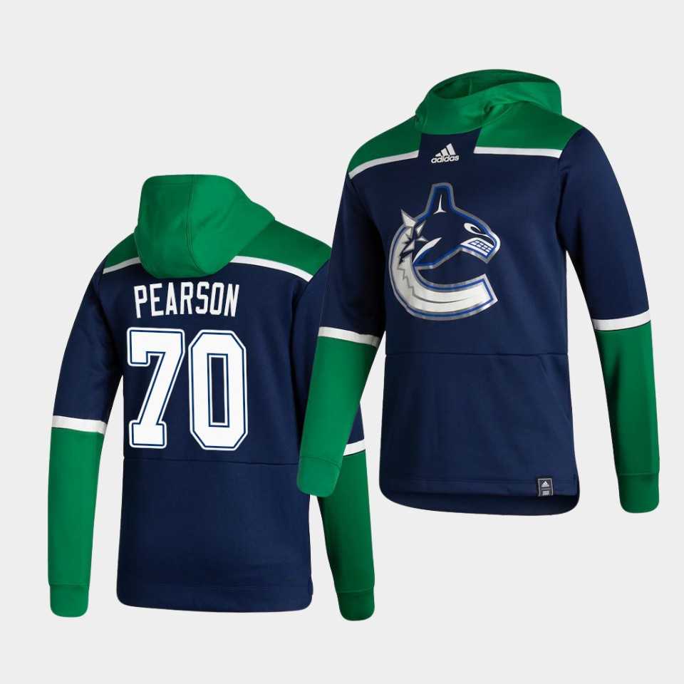 Men Vancouver Canucks 70 Pearson Blue NHL 2021 Adidas Pullover Hoodie Jersey